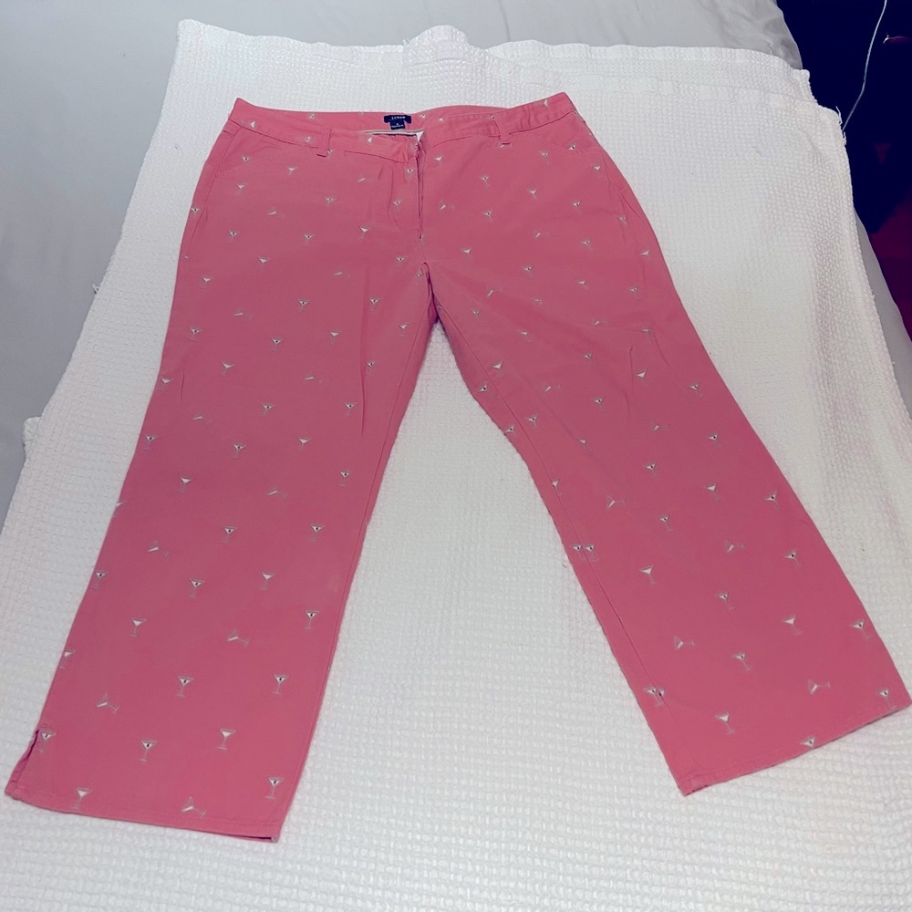 Vintage J. Crew Favorite Fit Cropped Pants with Martinis
